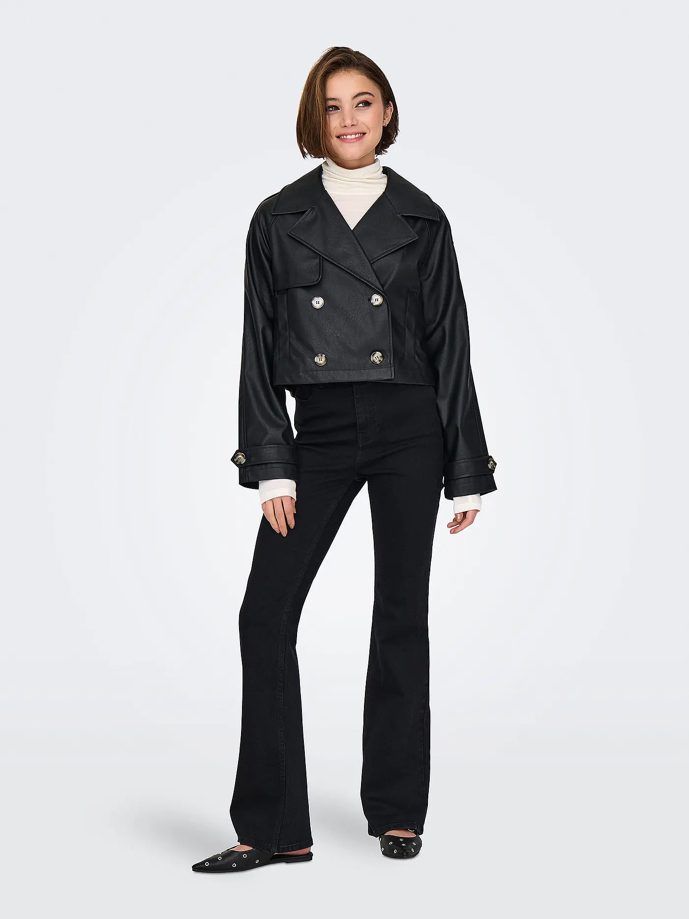 ONLY | Jacke in Lederoptik ONLAMIA | schwarz